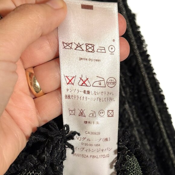 Louis Vuitton 2015 Black Wool Fringe Mesh Stripe Sweater - Picture 7 of 7